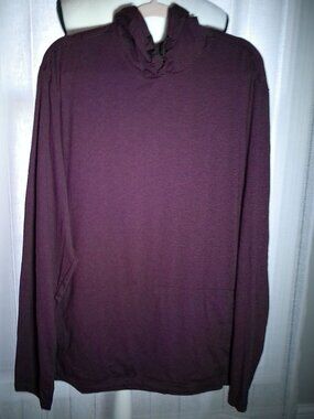 01.ALGO Performace Men's Tee Hooded Quick Dry UVSP 40 Purple w/Black Stripes XL